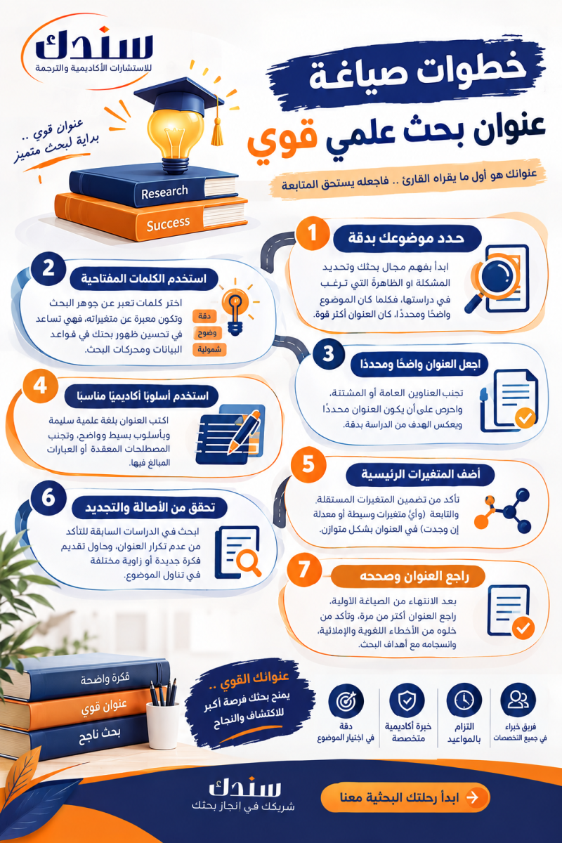 خطوات صياغة عنوان بحث علمي قوي